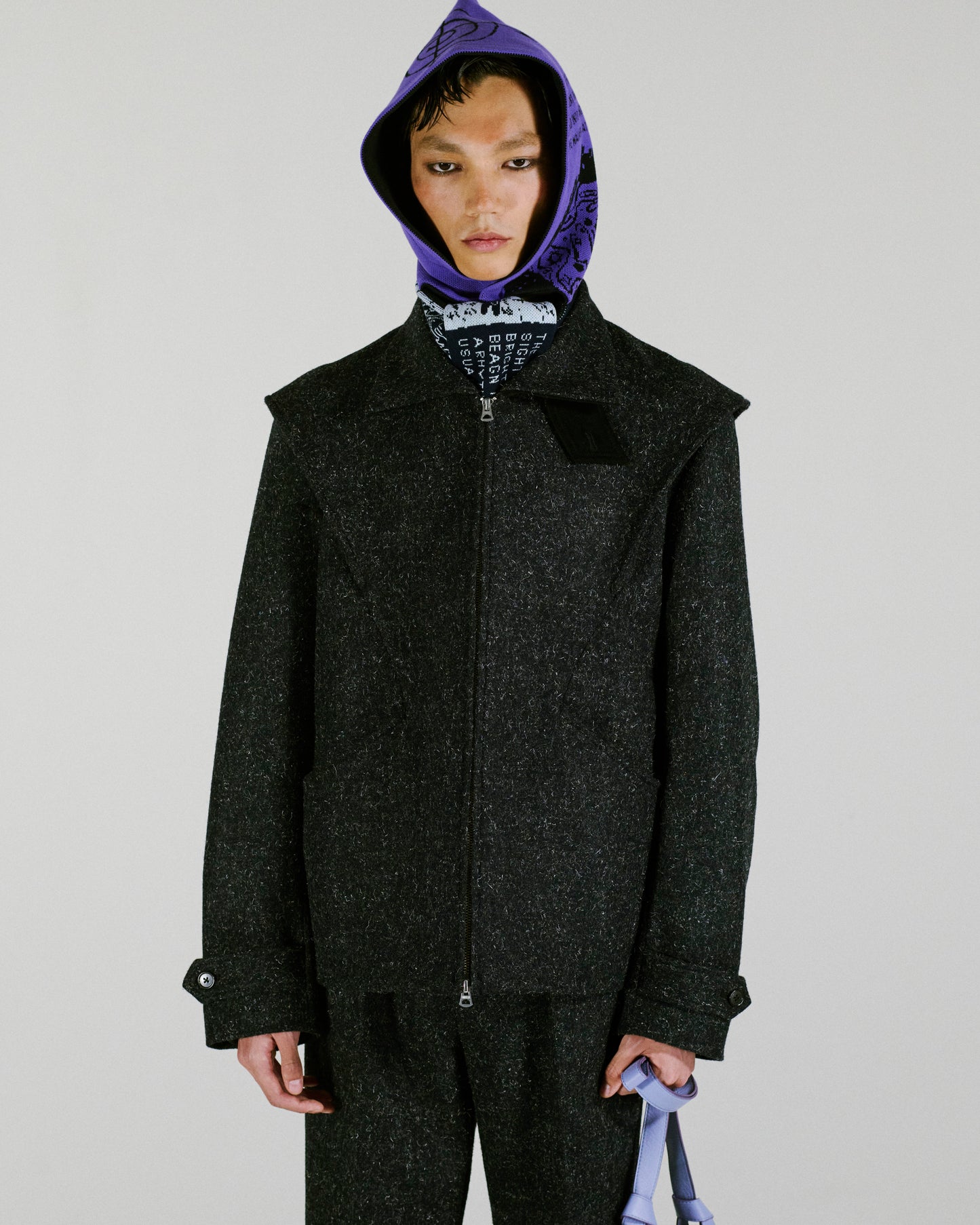 pleated shoulder blouson