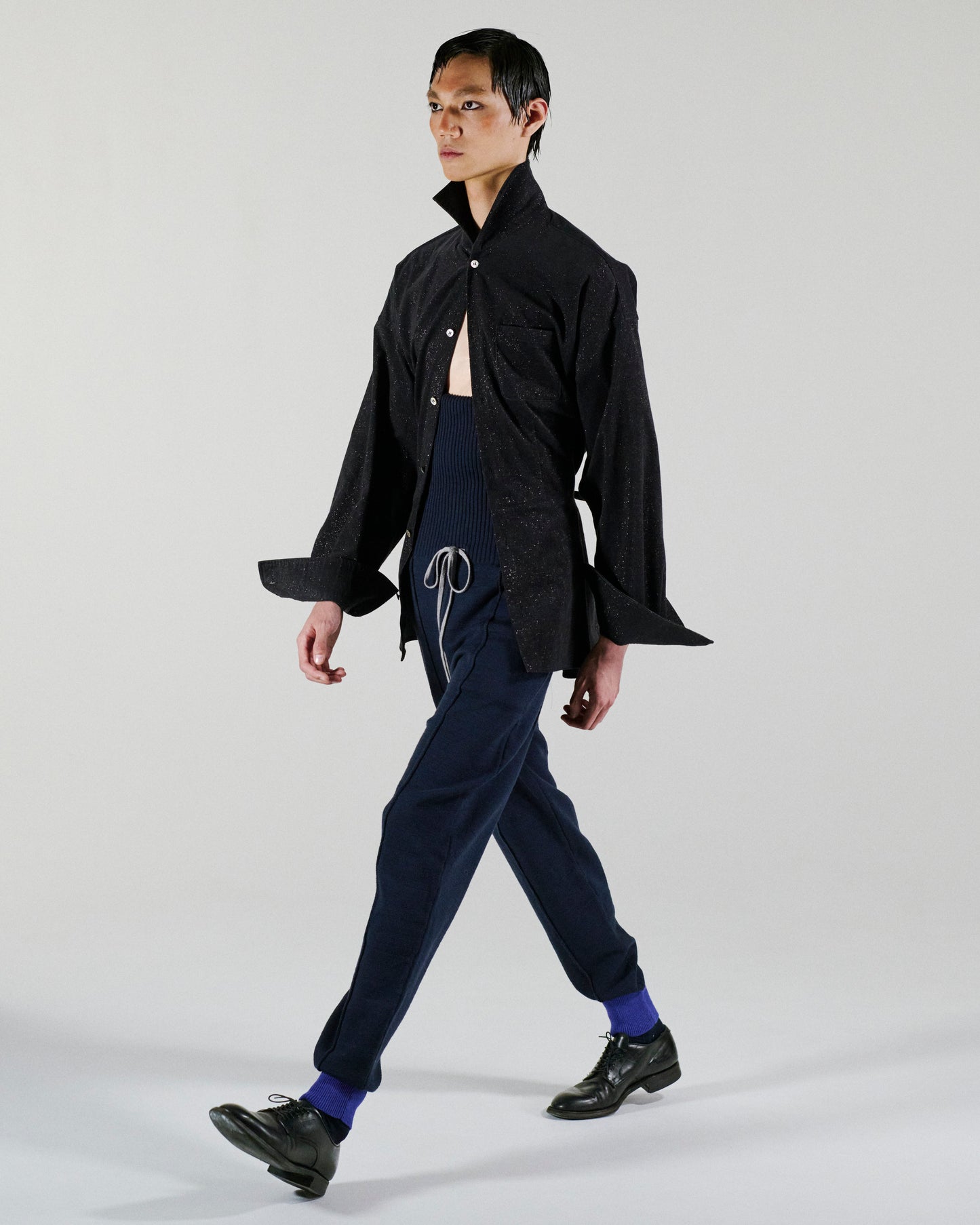 shawl collar shirts with peplum