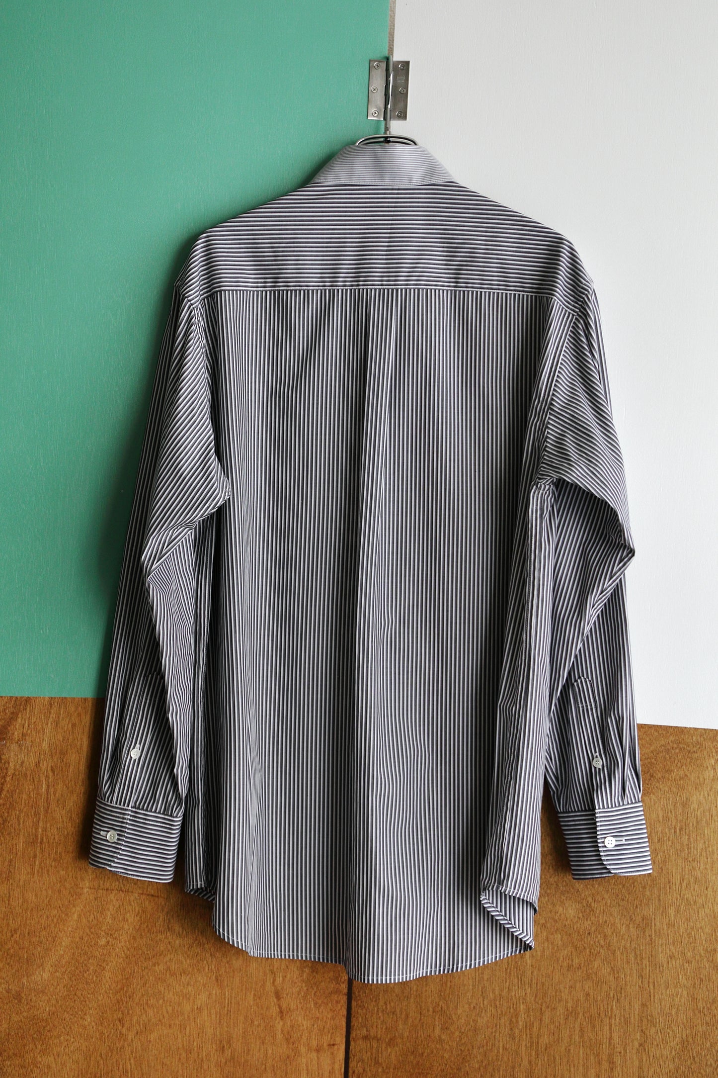 hand beading dress shirts - grey stripe