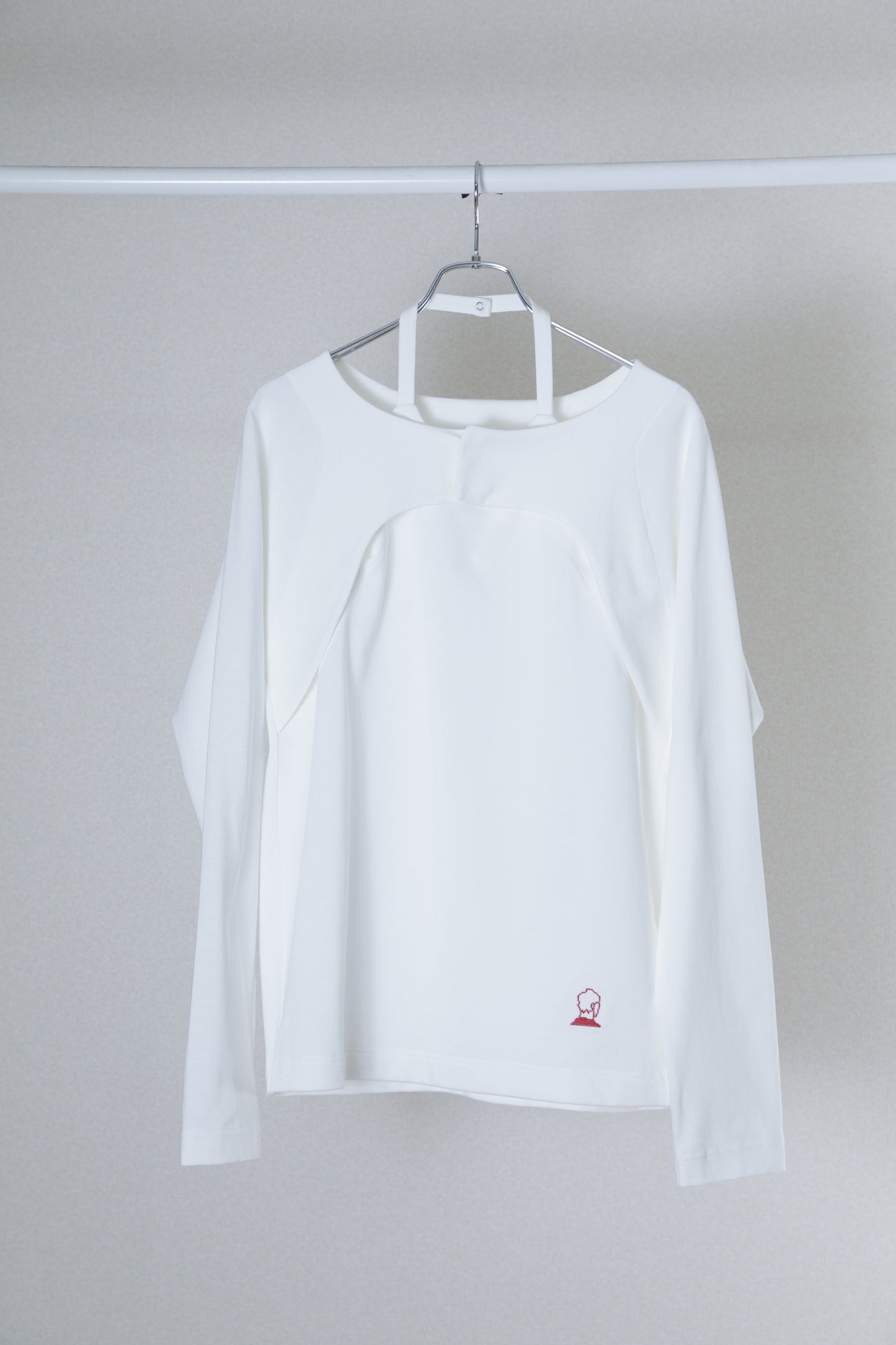 holter neck long sleeve T-shirts - white