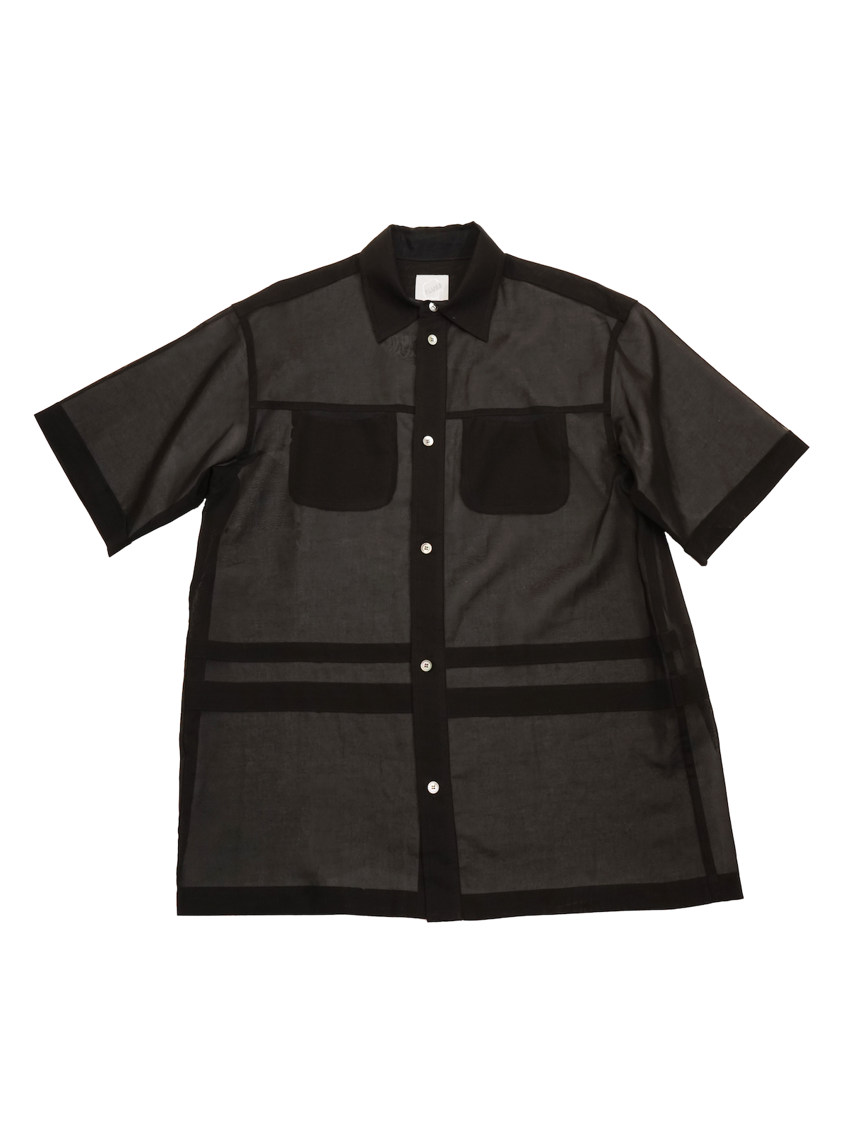 SHEER HALF SLEEVE SHIRTS - BLACK